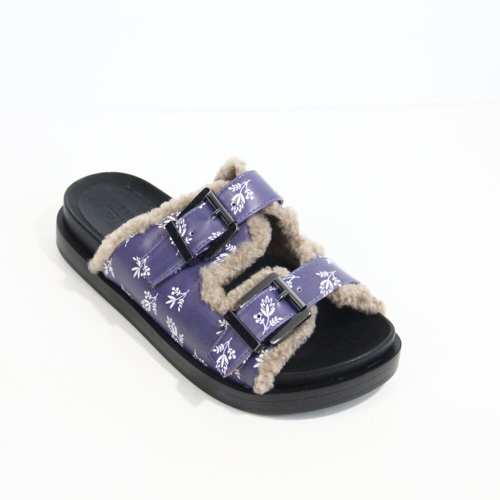 Aerosoles Sandals sz 7.5 NEW Women Laura Ashely Slides Faux Leather blue floral